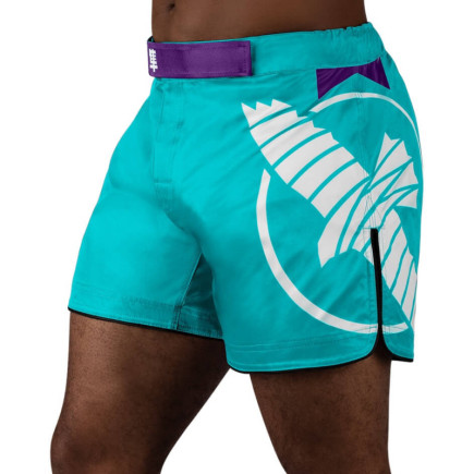 Hayabusa Icon Mid-Length Fight Shorts - Teal / White