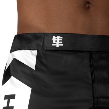 Hayabusa Icon Mid-Length Fight Shorts - Black / White