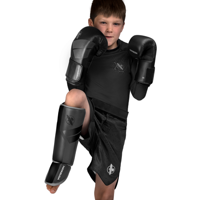 Hayabusa S4 Youth Shinguards - Charcoal