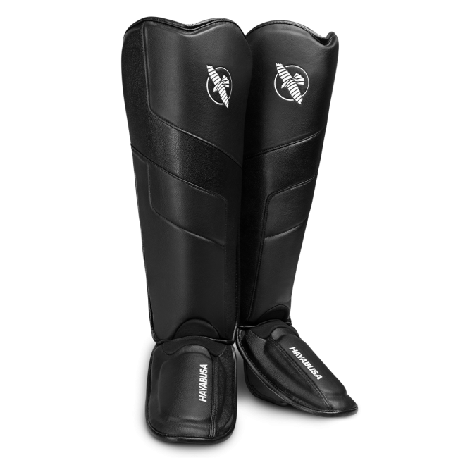 Hayabusa T3 Full-Back Shin Guards - Black