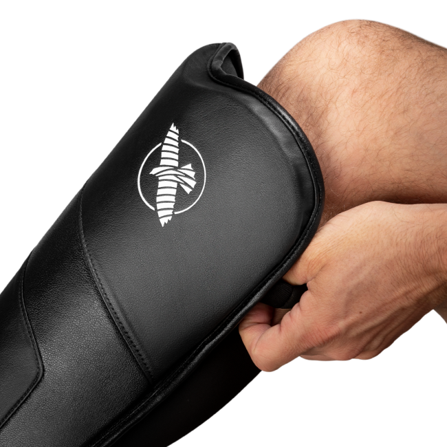 Hayabusa T3 Full-Back Shin Guards - Black