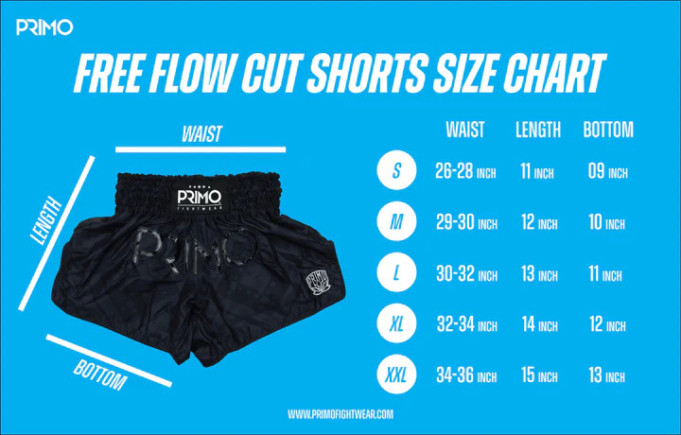 Primo Muay Thai Shorts - Free Flow Series - Metatec - Black / Neon Yellow