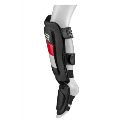 Rinkage Heritage Shin Guards - Carbon - Black / Red / White