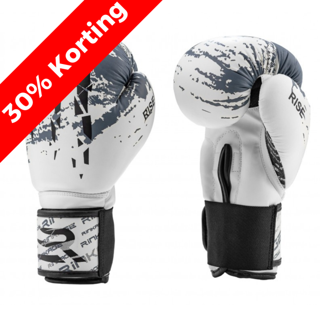 Rinkage Rise Kids Boxing Gloves - White/Grey