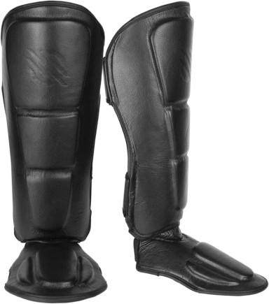 Sanabul Battle Forged Kickboxing Shin Guards - Black