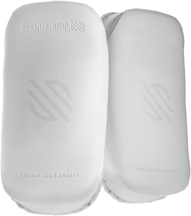 Sanabul Battle Forged Muay Thai Pads - Pair - Standard Size - White