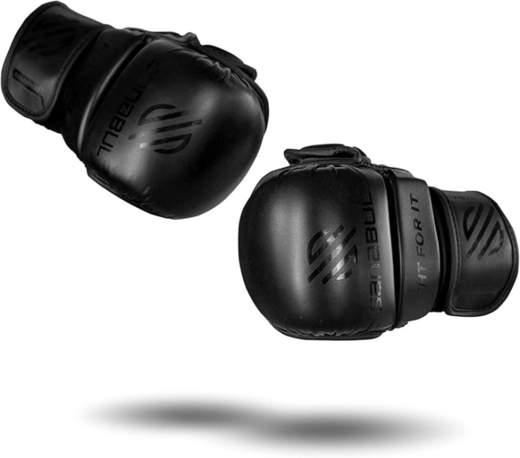 Sanabul Essential 7 oz MMA Hybrid Sparring Gloves - Black