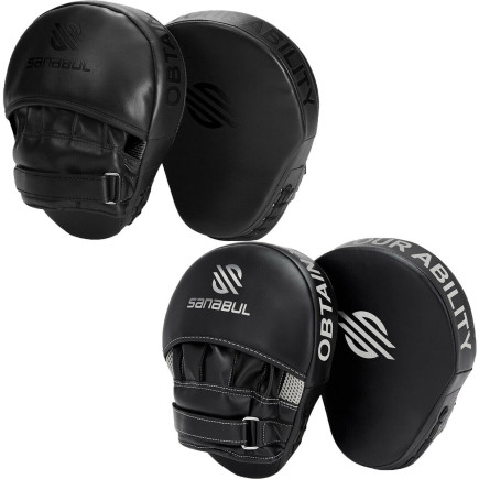 Sanabul Essential Curved Punch Mitts - Black / Silver