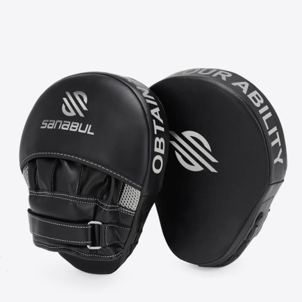 Sanabul Essential Curved Punch Mitts - Black / Silver