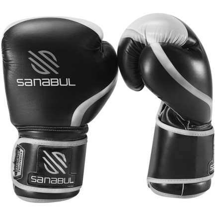 Sanabul Essential Gel Boxing Gloves - Black, Silver