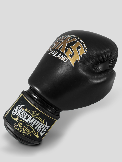 SKS Empire Boxing Gloves - Real Leather - Black / Gold