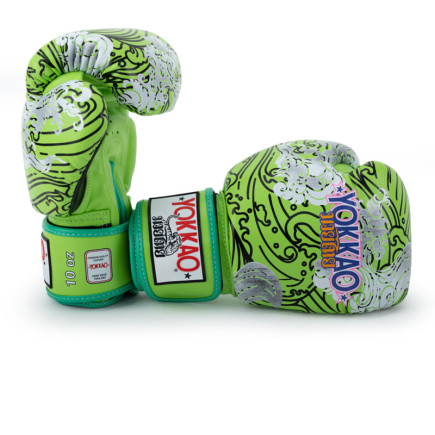 Yokkao - Limited Edition - Hawaii Boxing Gloves - Genuine Leather - Lime Zest