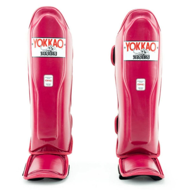 Yokkao Matrix Shin Guards - Leather - Cerise