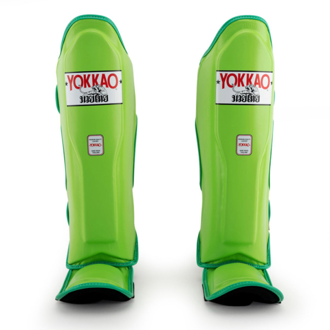 Yokkao Matrix Shinguards - Leather - Lime Zest