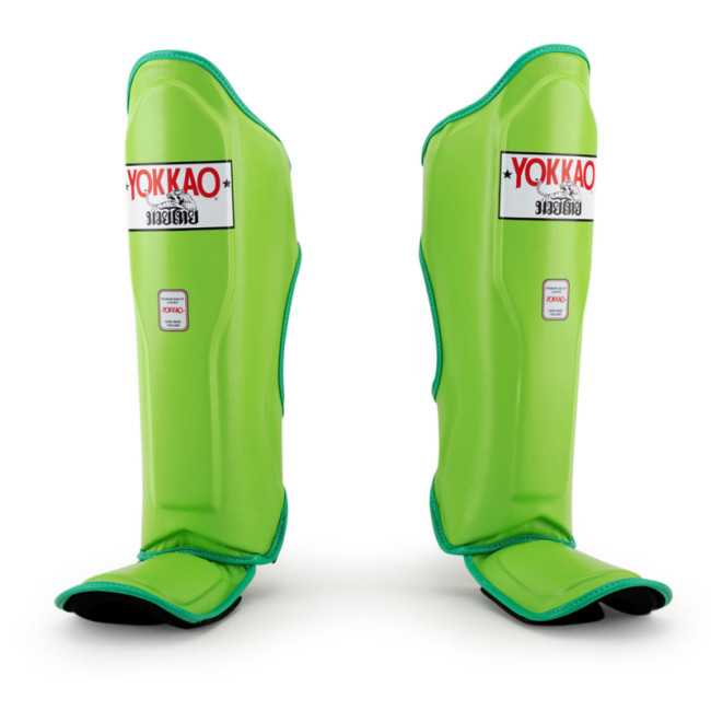 Yokkao Matrix Shinguards - Leather - Lime Zest