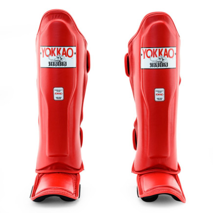 Yokkao Matrix Shinguards - Leather - Red